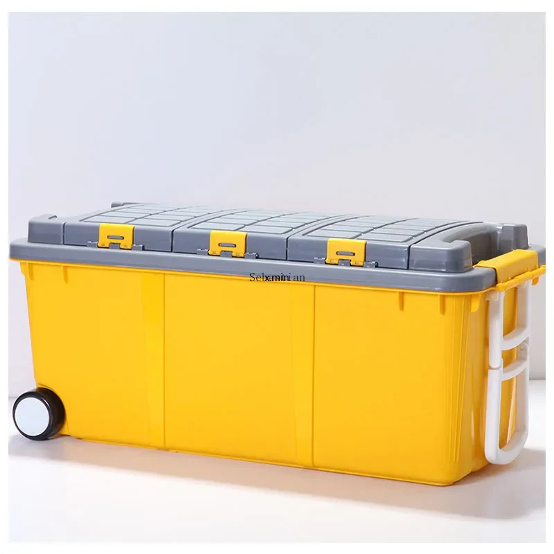 Trolley Pulley Plastic Storage Box King Size Car Compartment Car Storage Box Car Beauty Tool Organizer Box