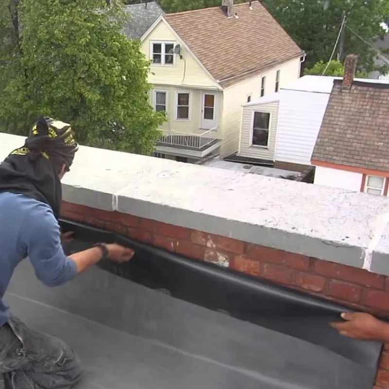 Factory Low Price Roof Deck Waterproofing 1.2mm 1.5mm 2.0mm EPDM Membrane 2x20m Roofing EPDM Sheet-10x10 cm sample