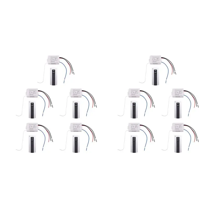 THIVN-10X Channel With Digital Transmitter 220V On/OFF 1 Switch Wireless Relay Receiver Remote Control Light Lamp