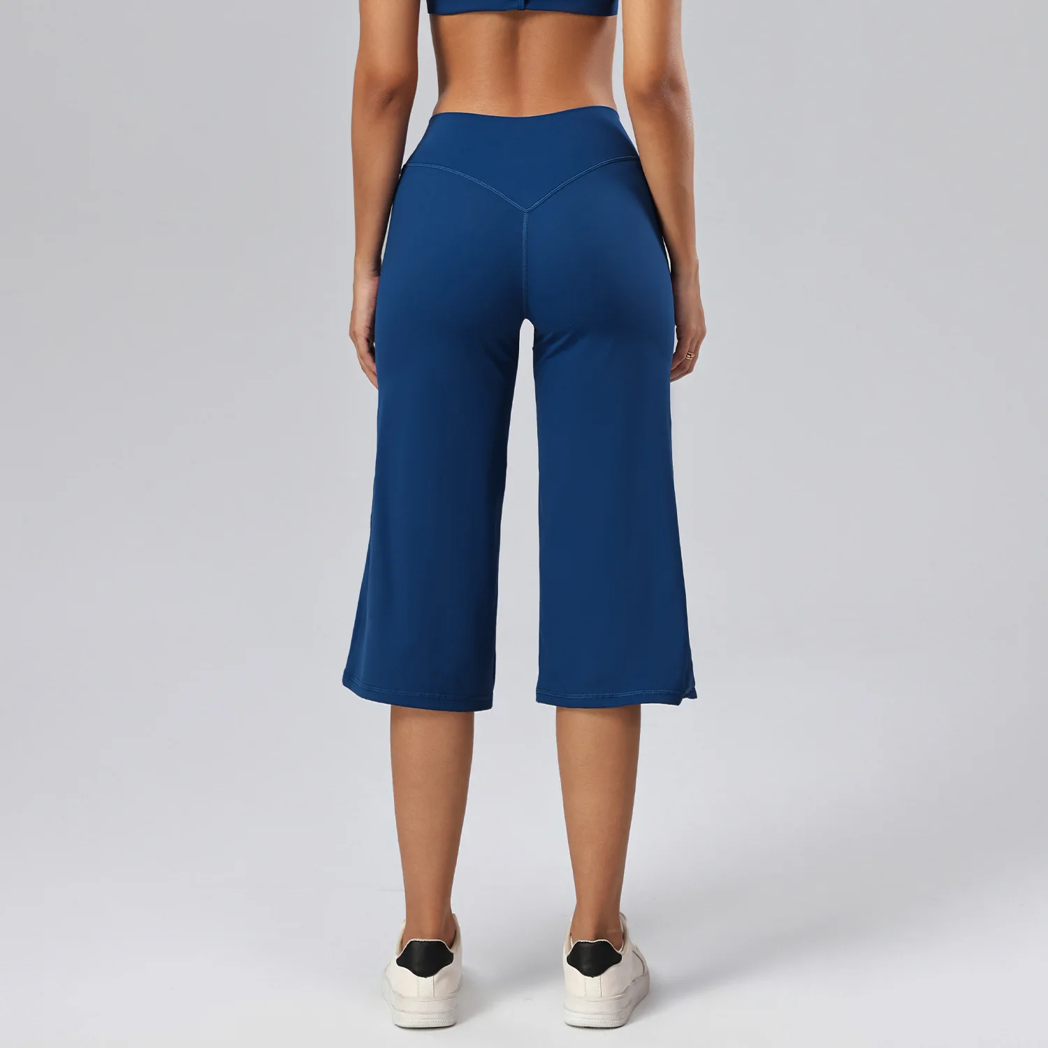 Women Sports Capri Pants High Waist 3/4 Length Wide Leg Comfortable Fit Yoga Pants Workout Pants Gym Fitness Capris Sportswear