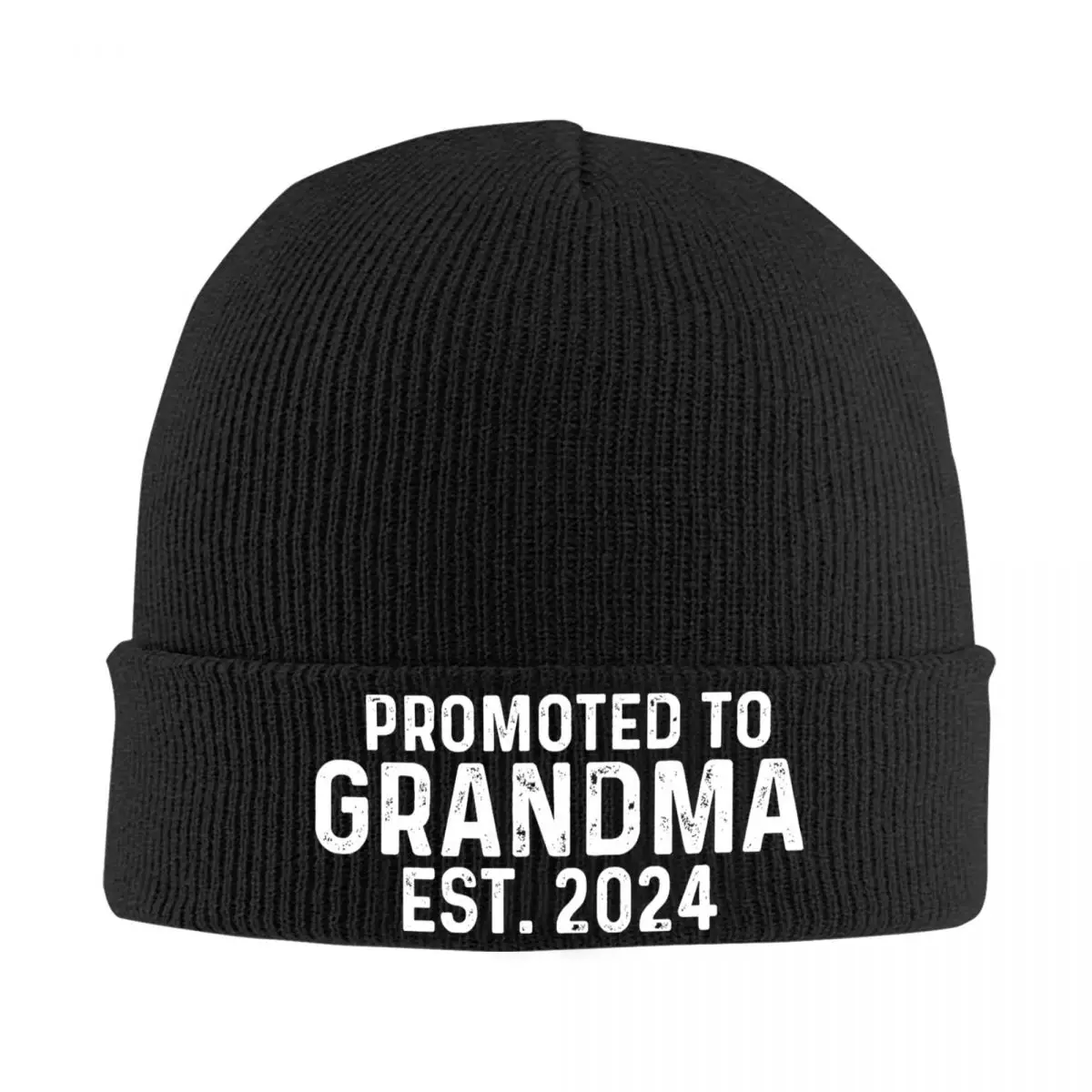 Promoted To Grandma Est 2024 Bonnet Hats Funny Meme Beanie Hats Custom Skullies Beanies Autumn Street Men Women Thermal Caps