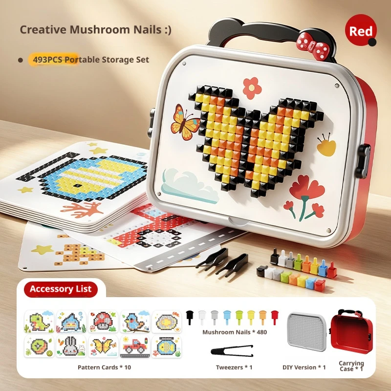 New 3D Kid's Mushroom Nail Puzzle Educational Toys Color Perception Cultivate Concentration and Creative Skills Birthday Gifts