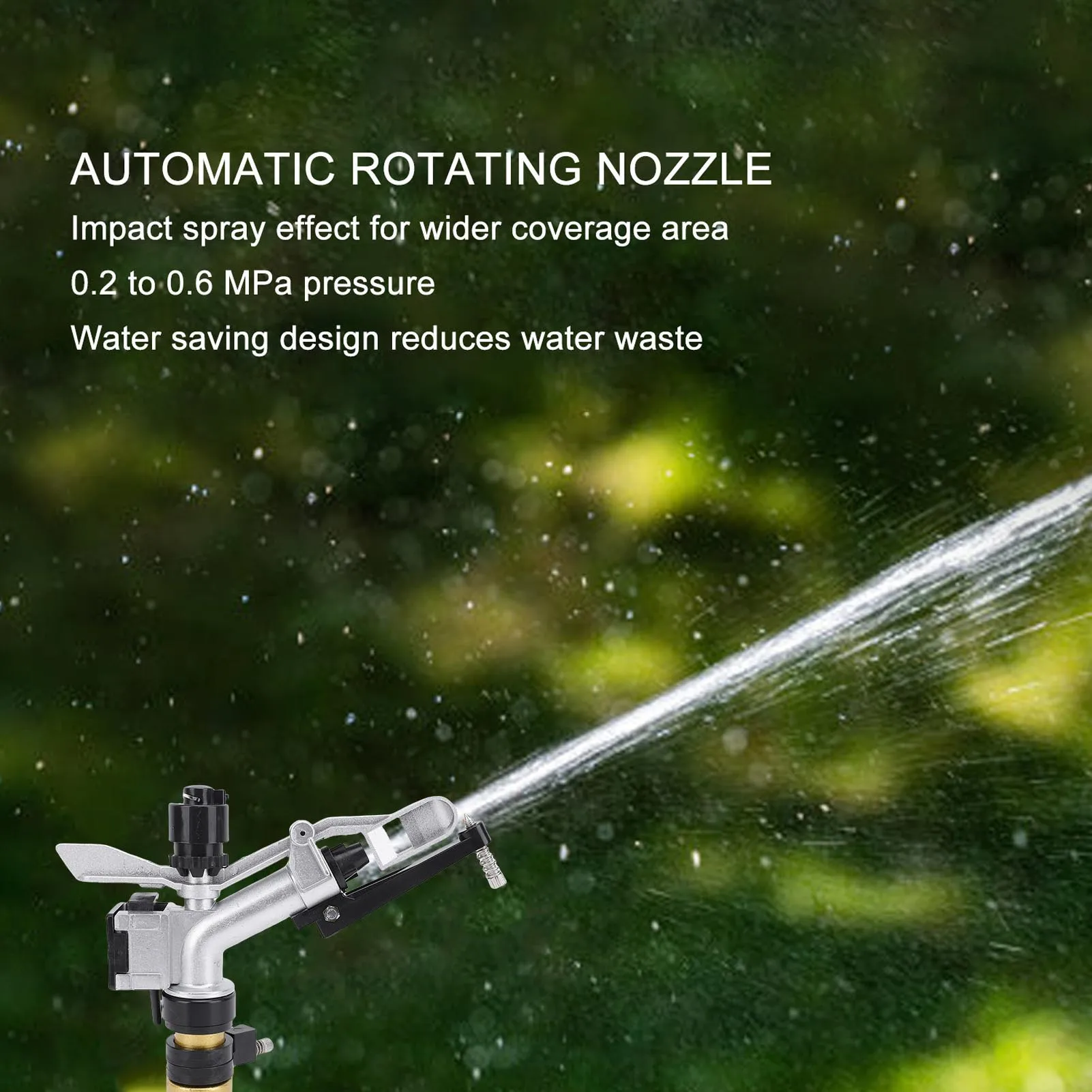 G1 Irrigation Spray Gun Zinc Alloy Water Saving Automatic Rotating Impact Gun Sprinkler for Farm Yard G1 Interface