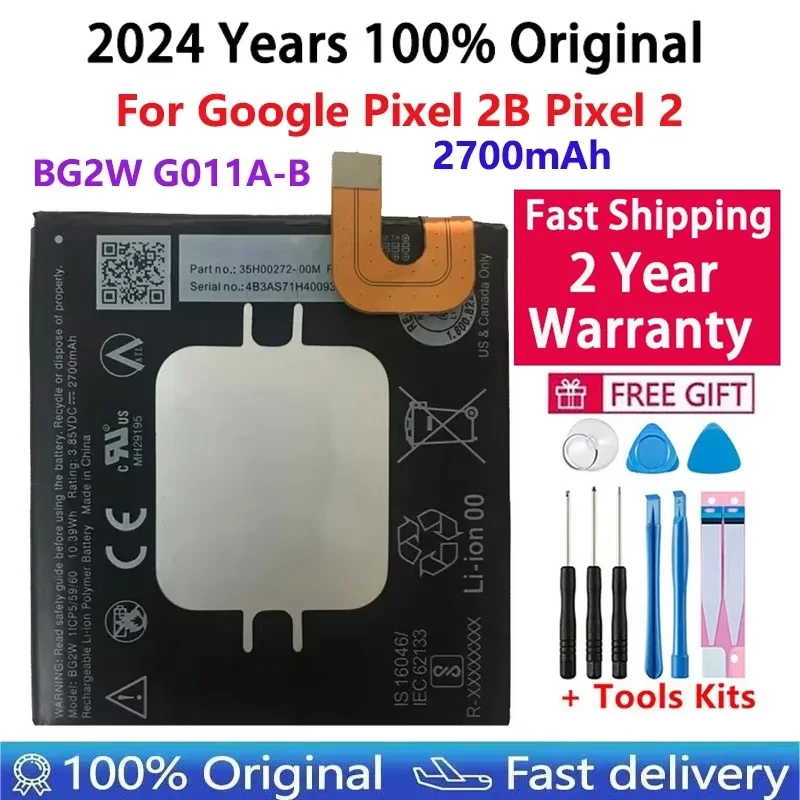 

100% Original High New Quality 2700mAh BG2W Mobile Phone Replacement Battery G011A-B For HTC Google Pixel 2B Pixel 2 Batteries