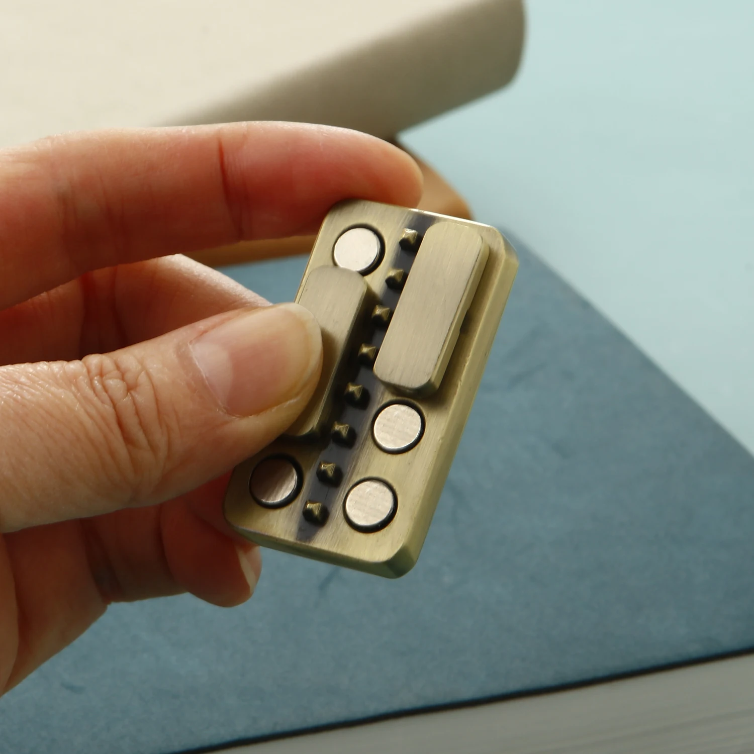 Magnetic Slider Metal Fidget Push Card Mini Sensory Toys Fingertip Gyro Sound Wave Decompression EDC Adult Toys Office Desk Toys image 4