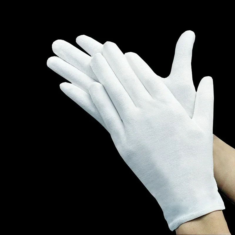 Cotton Gloves for Dry Hands, White Cotton Gloves Cloth Serving Gloves for Dry Hands Inspection