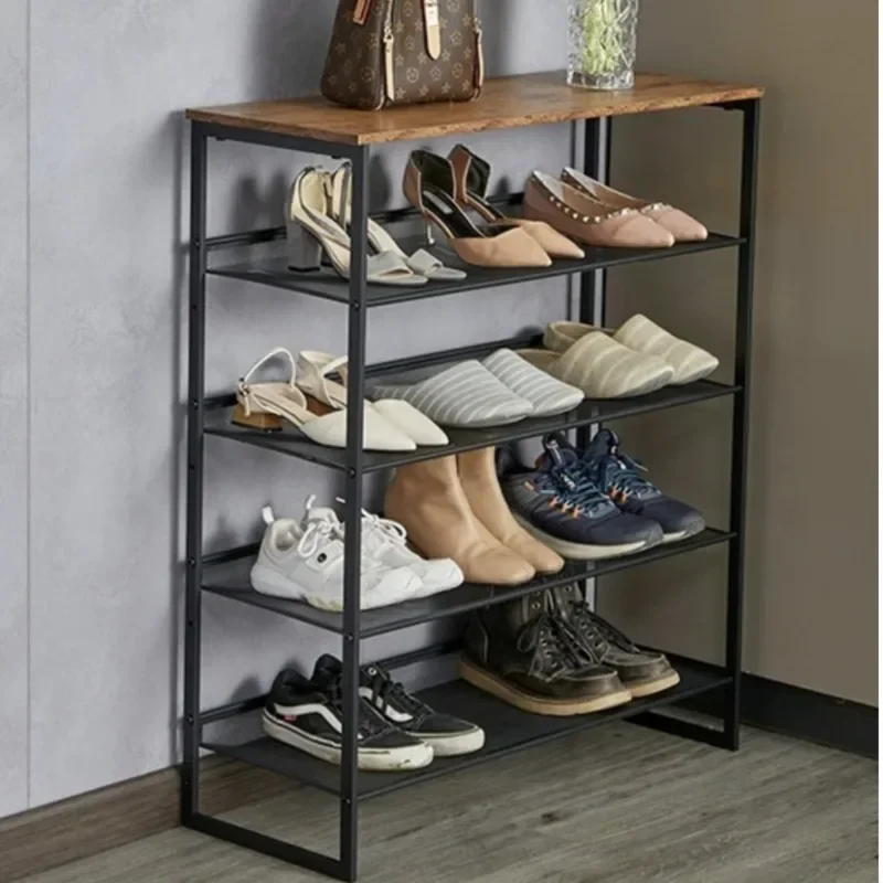 Simple Restored Shoe Rack Widened Indoor Nordic Household Multi-Layer Metal Storage Urban Footwear Holder Minimalist