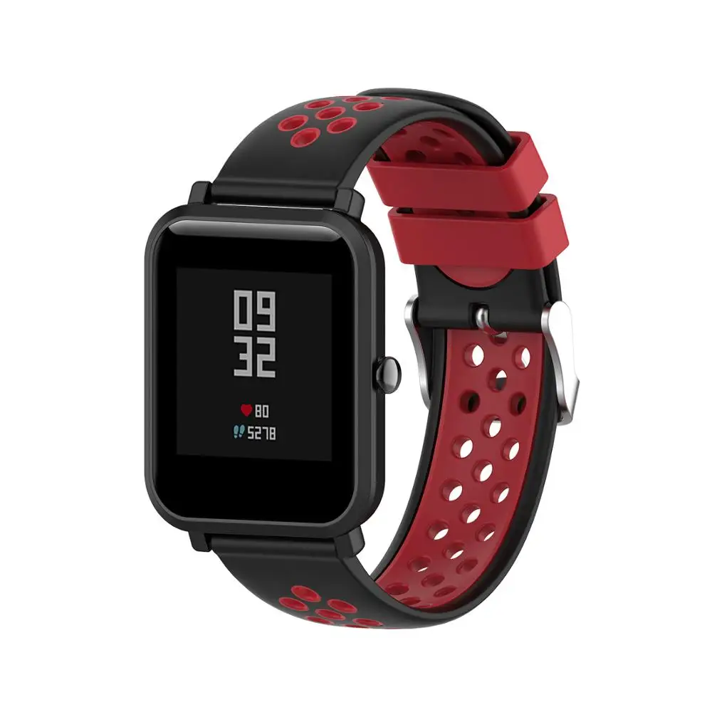 فيفاتا 20 22 مللي متر مزدوج اللون سيليكون حزام ساعة اليد ل شاومي Huami Amazfit بيب/GTR/GTS/Pace/Stratos 3/Garmin Vivoactive 3/Venu SQ