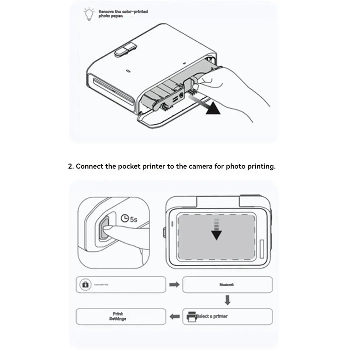 For GO Ultra Pocket Photo Printer Bluetooth Instant Picture Printer for Instant Printing
