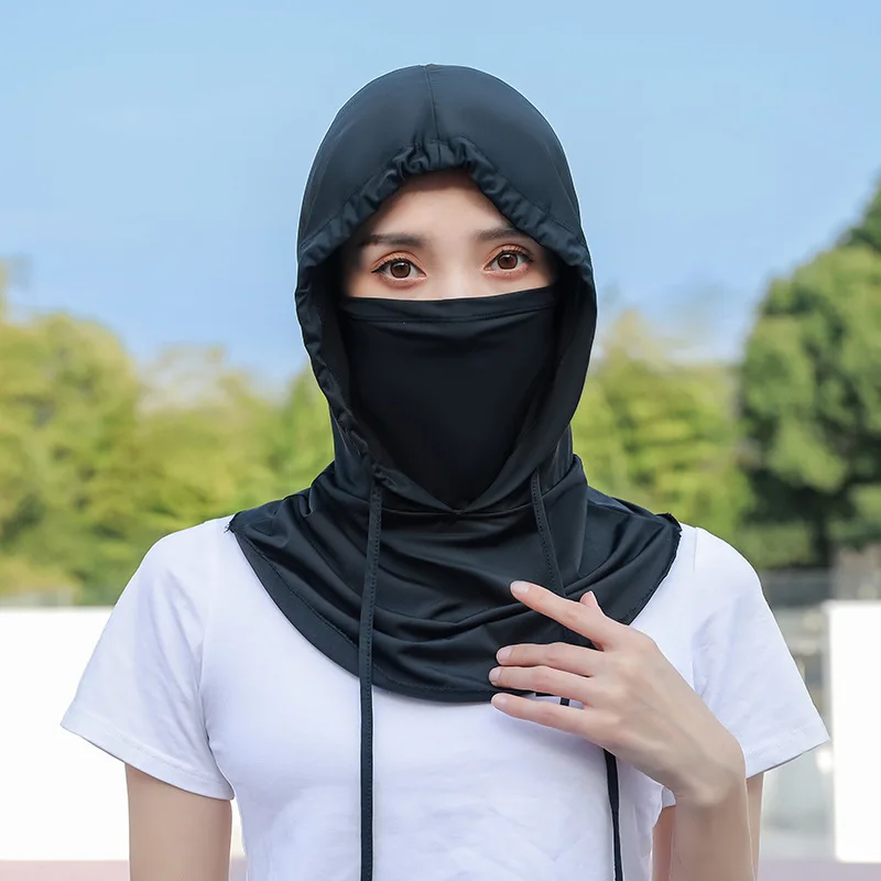 Ice Silk Summer Sun Mask Hat 1Pc UV Protection Cooling Breathable Neck Gaiter Full Face Cover for Cycling Outdoor Non Slip Soft