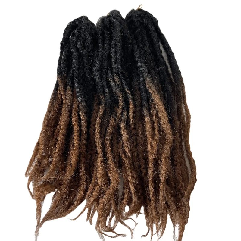 10 Packs Two Tone Ombre Color Black Brown #4 Marley Braids Synthetic Hair Extensions for Black Woman