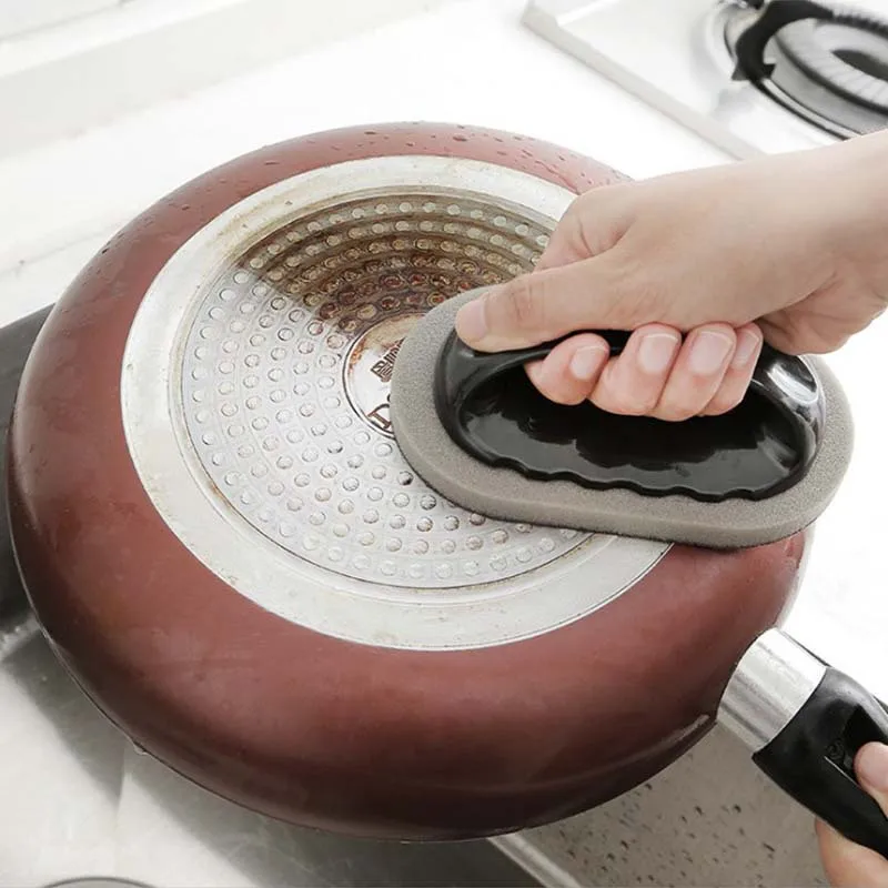 Esponja mágica limpiadora de manchas, borrador, limpiador de cocina y baño, herramientas de limpieza fuertes para descontaminación de óxido con mango, herramientas domésticas
