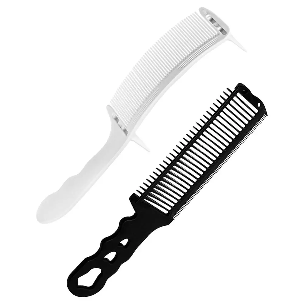 

2 Pcs Barber Hair Cutting Comb Set Plastic Fading Scissors Hairdressing Men Salon Home Clipper Positioning Combs Black White