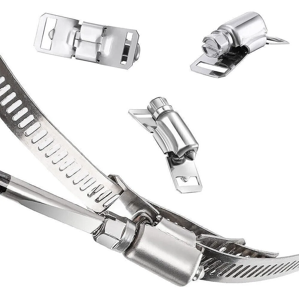 DIY 304 Stainless Steel Hose Clamp Strap with Fasteners Screw Band Worm Gear Clip Adjustable Pipe Ducting Hose Clamp