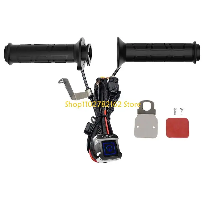 

547B Electric Heated Handlebar Grips Motorbike Handlebar Heater Warmer 3 Gear Temperature Adjustment Heating Handle Cover