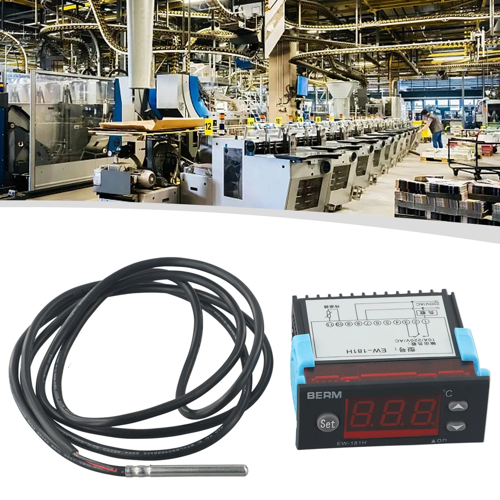 EW-181 Digital Temperature Controller Instrument Heating Cold Storage Thermostat -40℃~80℃ 10A/220VAC PLC Peripheral Modules