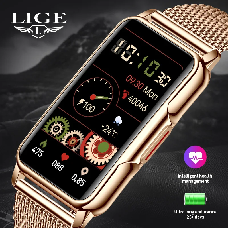 LIGE Smart Watch Call Reminder Music Control Life Waterproof Pedometer Fitness Sports Elegant Watch For Woman Smartwatch Women