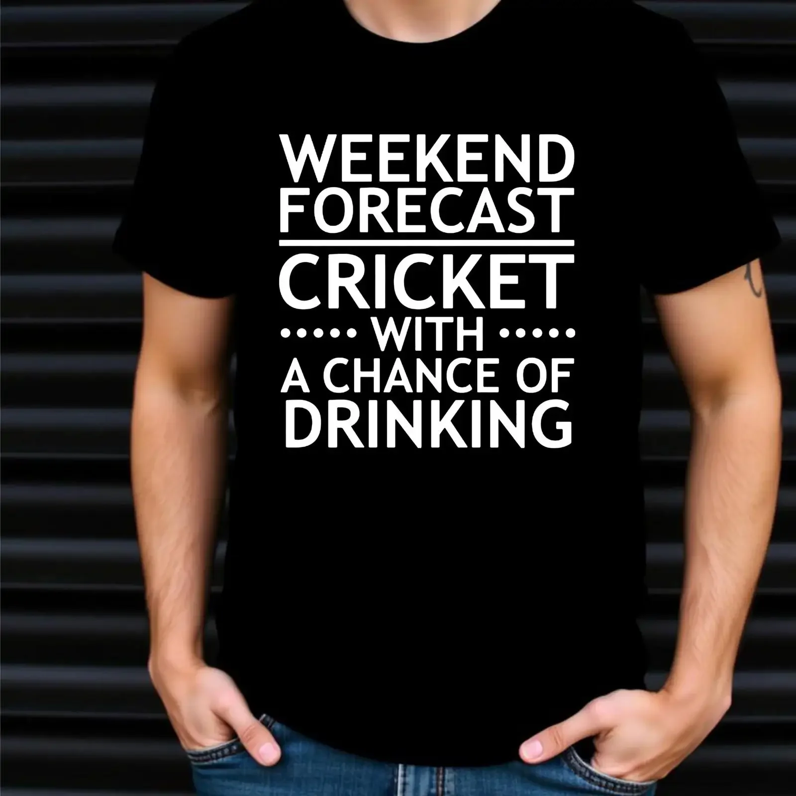 Funny Cricket Fan T Shirt Weekend Forecast Drinking vintage Washed Stylish homme designer clothes Soft Comfortable streetwear