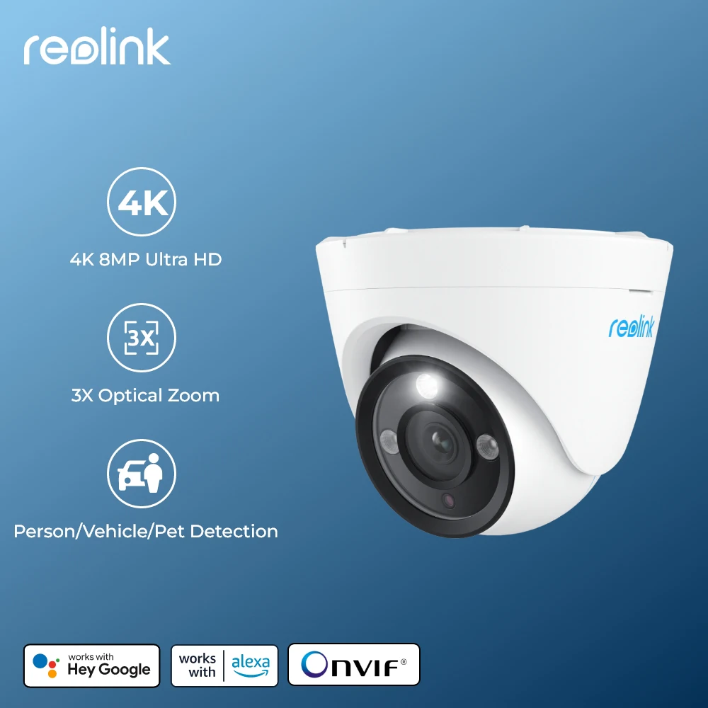 

Reolink 4K PoE Security Camera 3X Zoom Outdoor 8MP IP Cam Smart AI Person/Car/Pet Detection Home Protection Surveillance Cameras