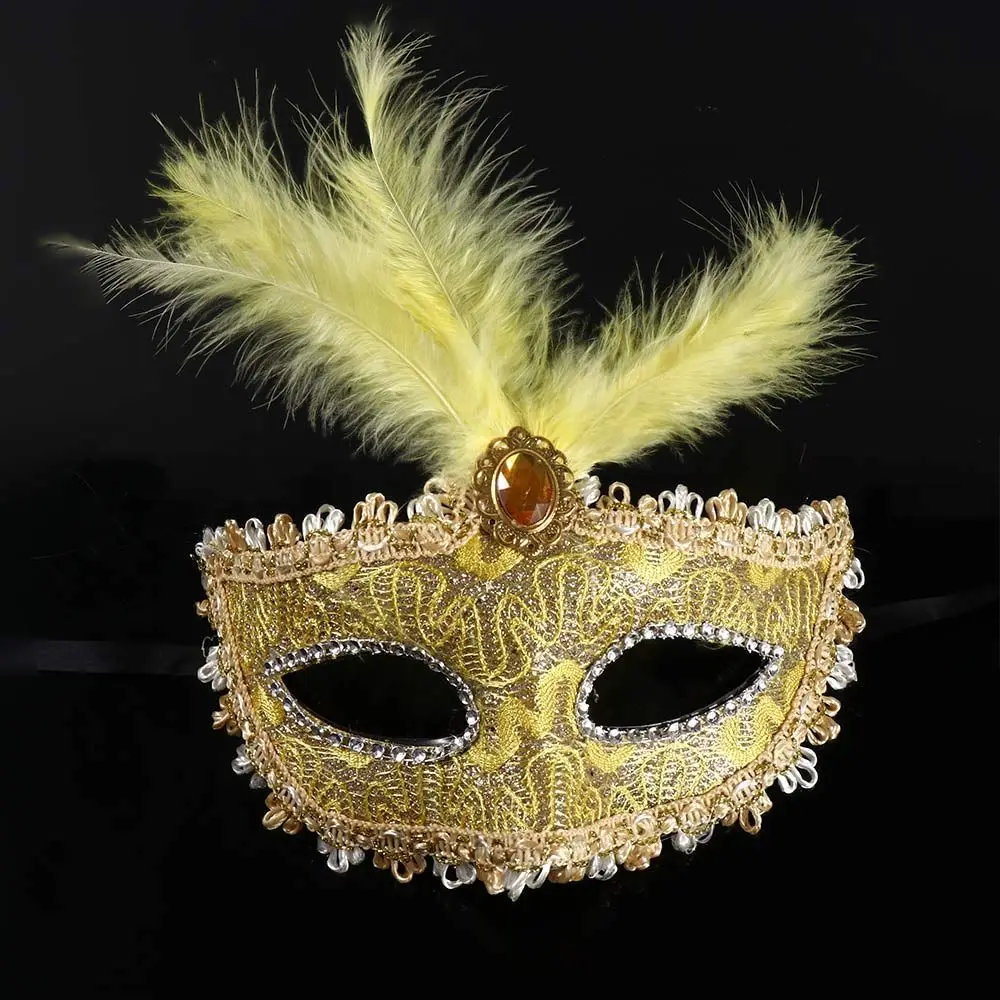 Party Mask Woman Masquerade Luxury Peacock Feathers Half Face Mask Cosplay Costume Venetian Mask For Children