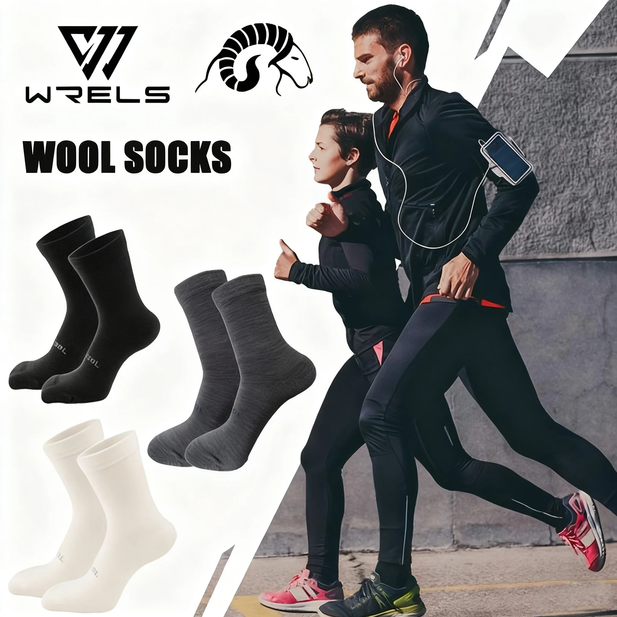 

1/3 пары зимних носков из мериносовой шерсти, дышащие теплые носки для бега с подушкой, унисекс, термонескользящие длинные носки для пешего туризма и велоспорта