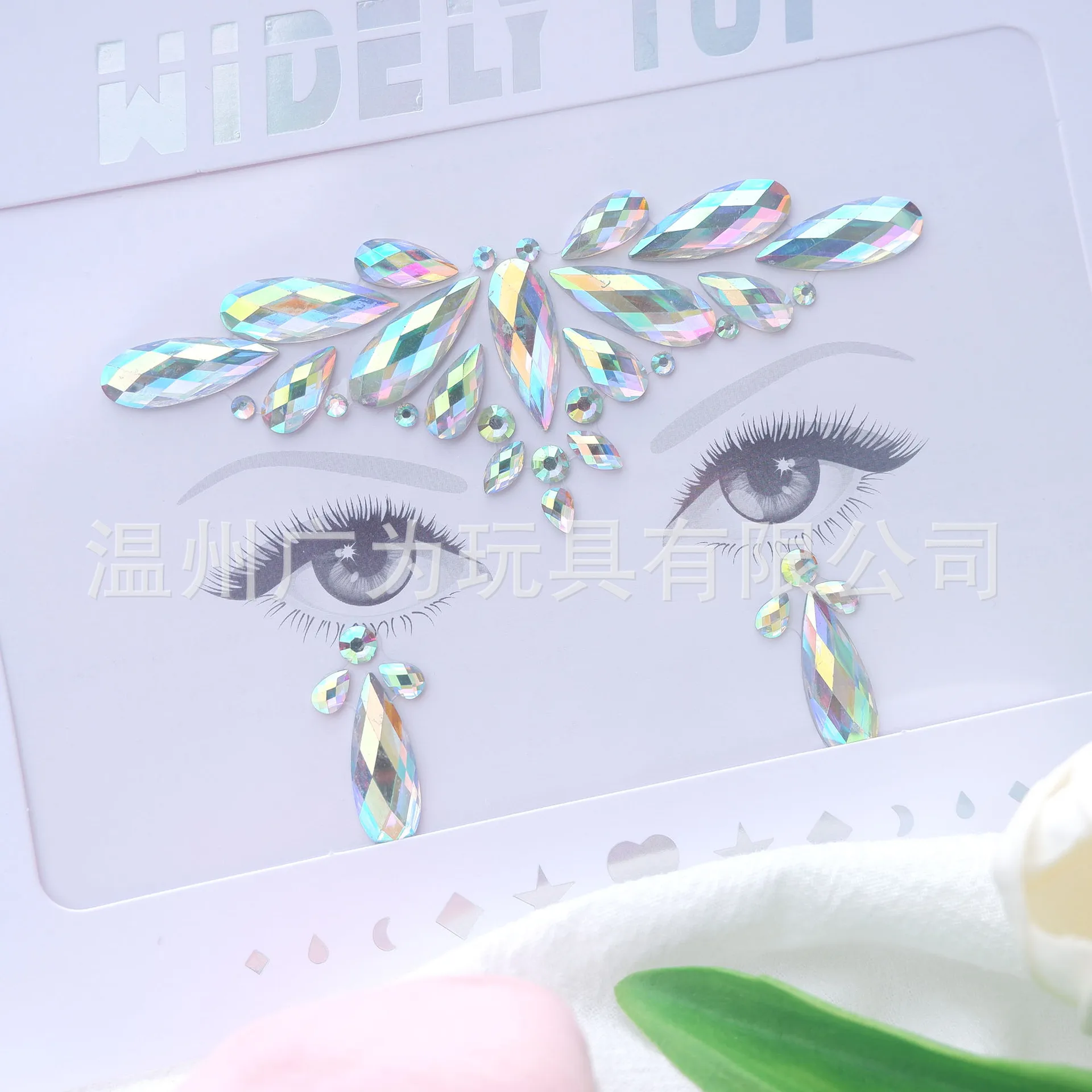 

Acrylic Face Rhinestone Stickers Self Adhesive Crystal Gems for Stage Makeup Costume Party Forehead Eye Decor