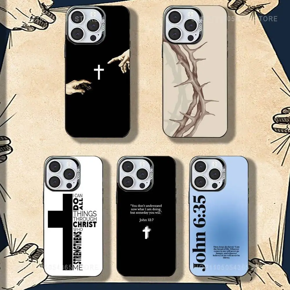 

Jesus Verse Bibles Phone Case For iPhone 16,15,14,13,12,11,8,7,Pro,Max,Plus,Mini,XS,SE Shockproof Matte Cover