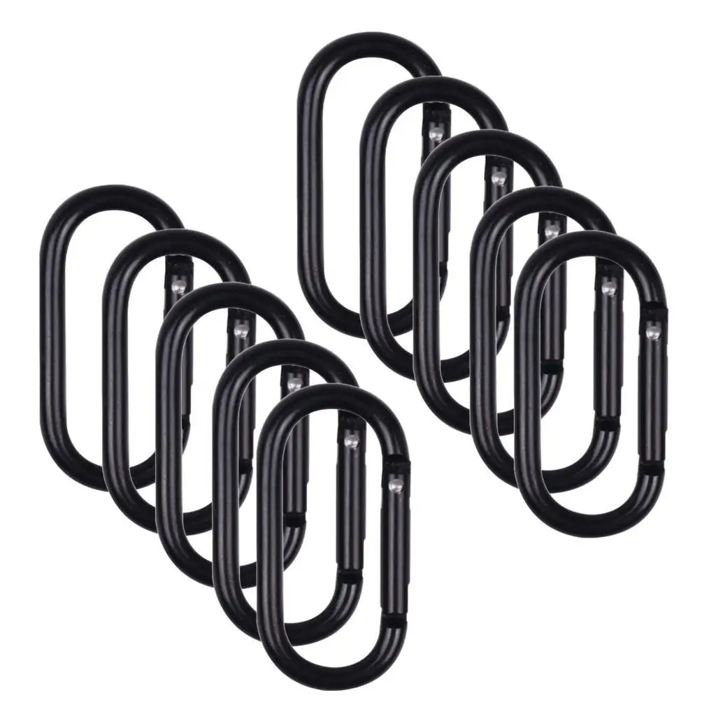 10 Pack Alloy Carabiner Clip Fixed Strong Keychain Aluminum Shape