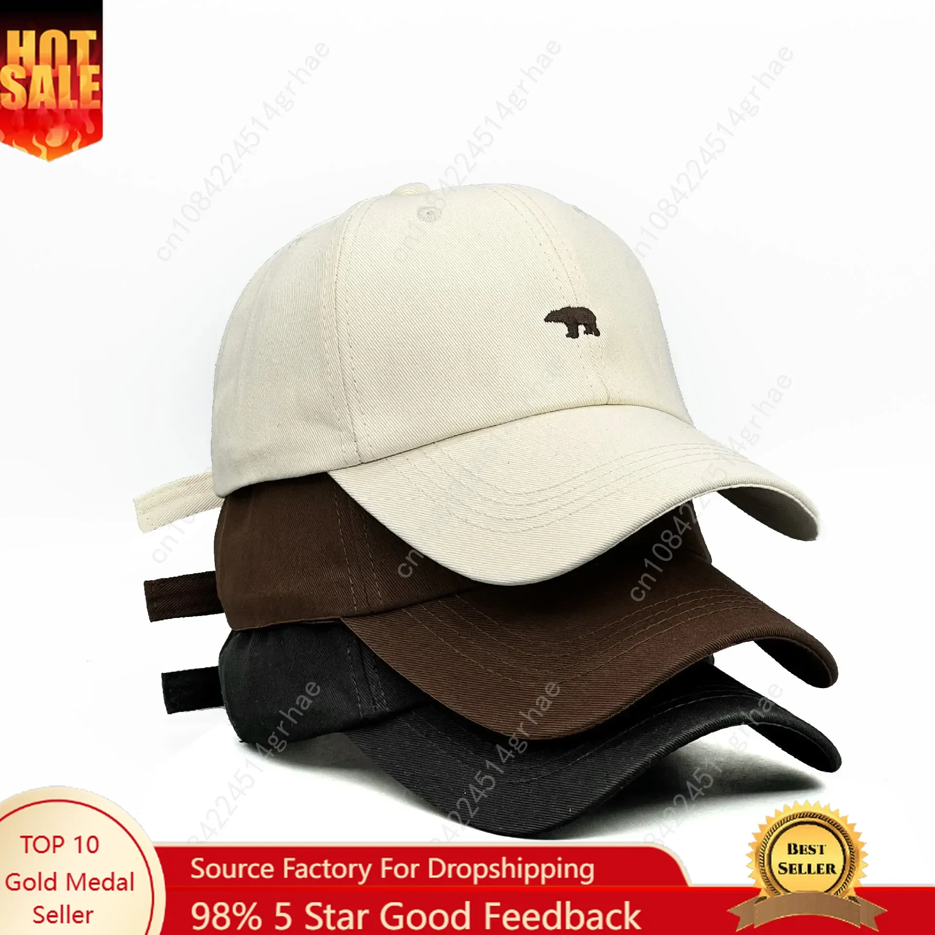 

Polar Bear Embroidery Sun Hat Cotton Baseball Cap Lightweight UV Protection for Spring Summer Fall