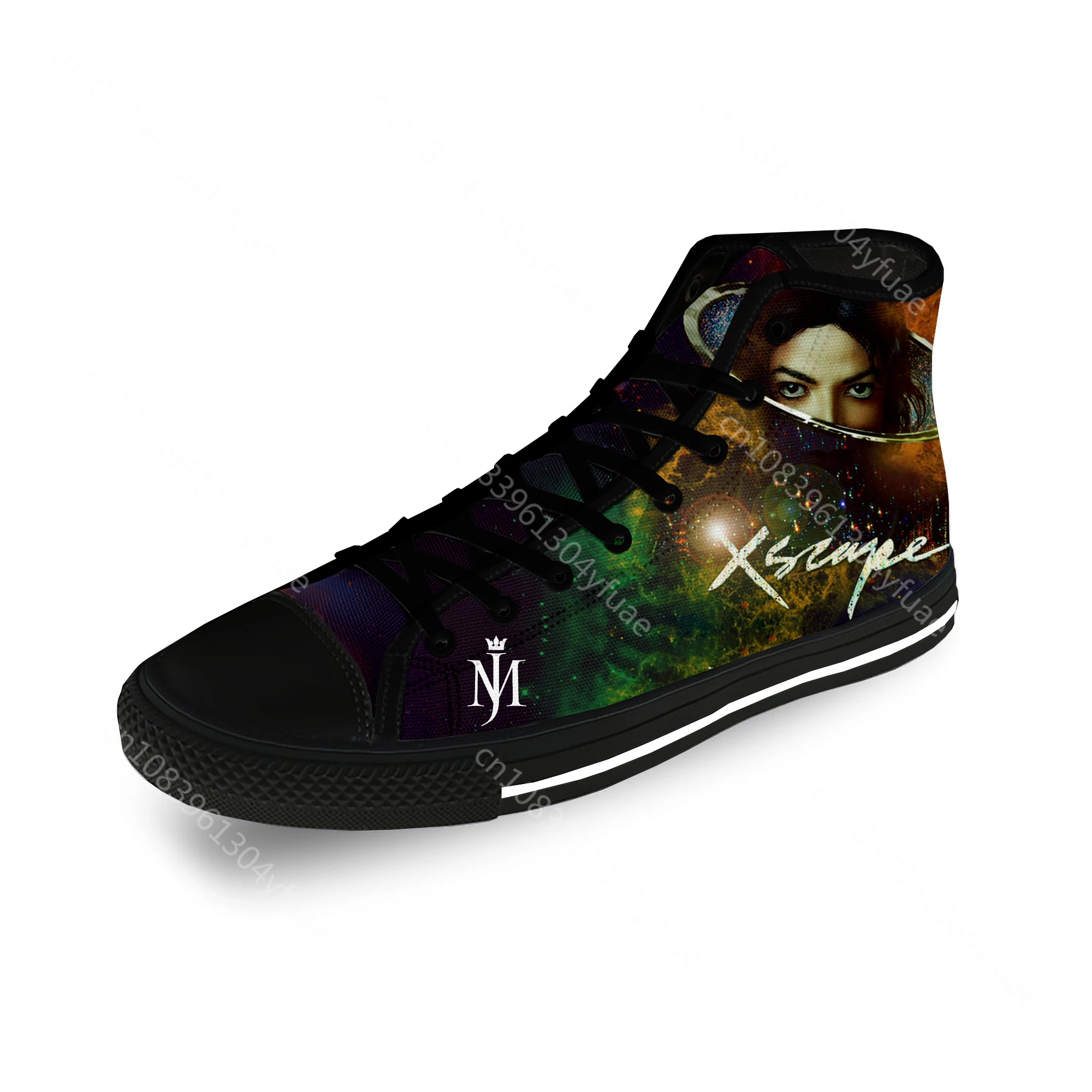 Michael Jackson Cool Funny Casual Cloth 3D Print High Top Canvas Fashion Funny Shoes Mężczyźni Kobiety Lekkie, oddychające trampki