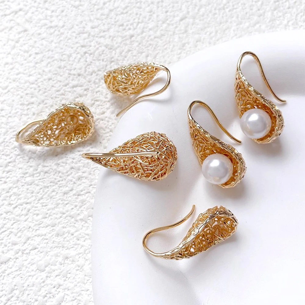 

1 пара медных покрытий с золотым покрытием, птичье гнездо, завернутый поднос, подвеска-крючок для ушей, сделай сам, модные ювелирные аксессуары