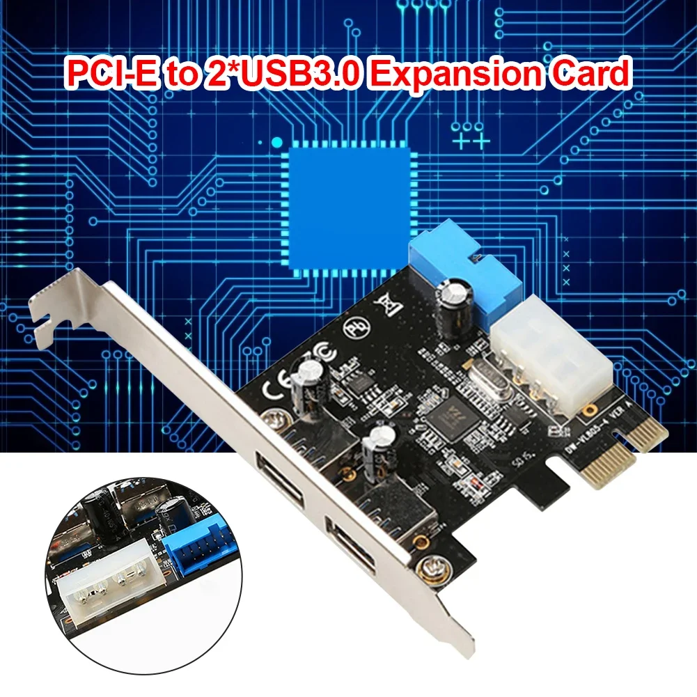 2 منافذ USB PCI-e بطاقة التوسعة PCI Express PCIE إلى USB 3.0 Hub محول بطاقة Express بطاقة موصل الطاقة