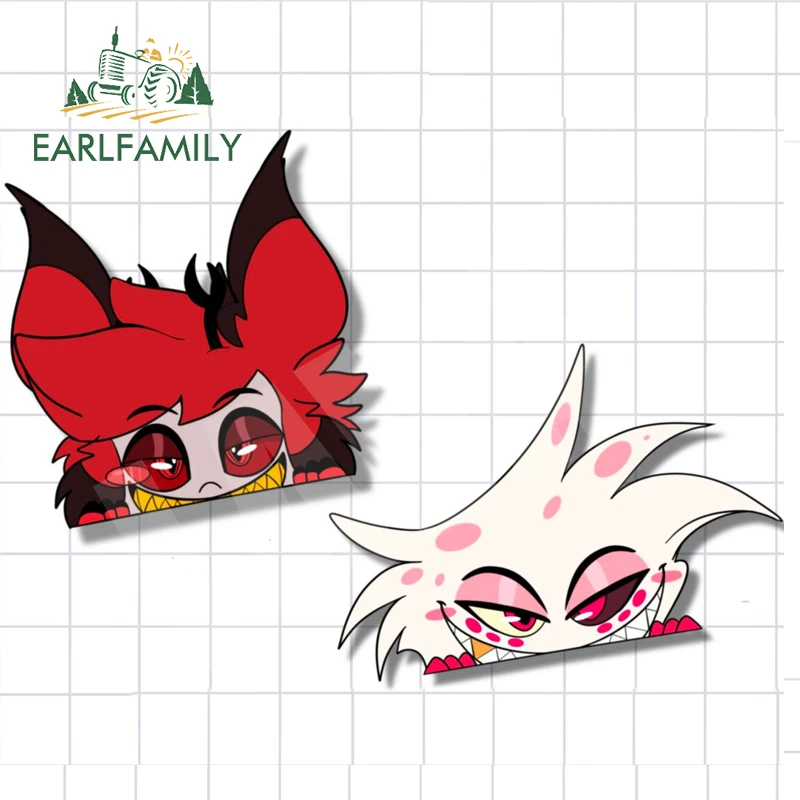 

EARLFAMILY 13cm for HAZBIN Furry Peeker Car Stickers Anime Graffiti Vinyl Car Wrap Waterproof Decal Motorcycle Campervan Decor