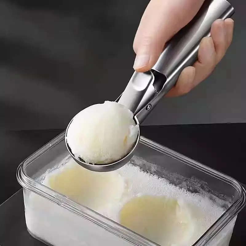 Stainless Steel Ice Cream Scoop Multi Functional Fruit Ball Spoon Kitchen Dessert Scooping Tool