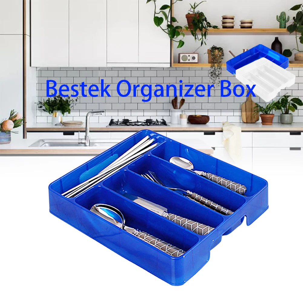 Cutlery Organizer Box Kitchen Drawer Organizer Separation Finishing Storage Box Spoon Knife Fork Eco-Friendly PP Tray