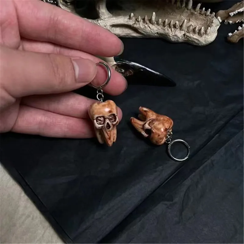 Skeleton Earrings Halloween Handmade Skeleton Braces Earrings Resin Gothic Punk Style Dark Horror Beads