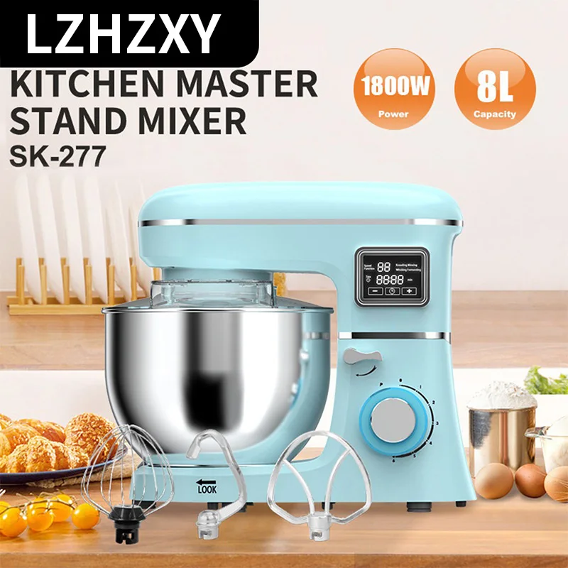 1800W Fully Automatic Dough Mixer Combines Dough Kneading and Proofing Functions in One Multifunctional Kitchen Appliance