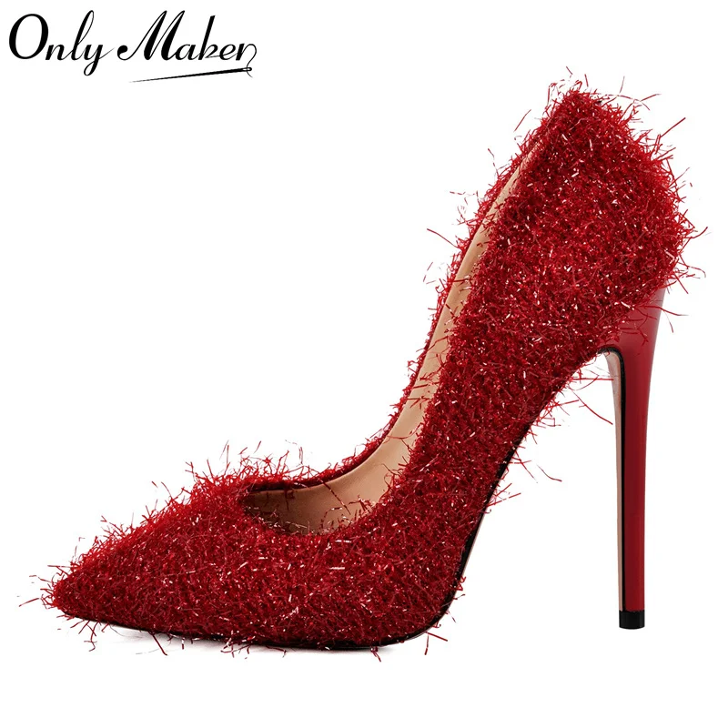 

Onlymaker/женская обувь с острым носком, вечернее платье на тонком каблуке 12 см, модные женские туфли-лодочки большого размера