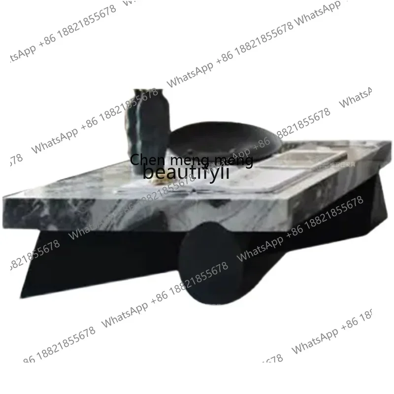 

xx1Italian minimalist coffee table living room solid wood square coffee table post-modern light luxury marble