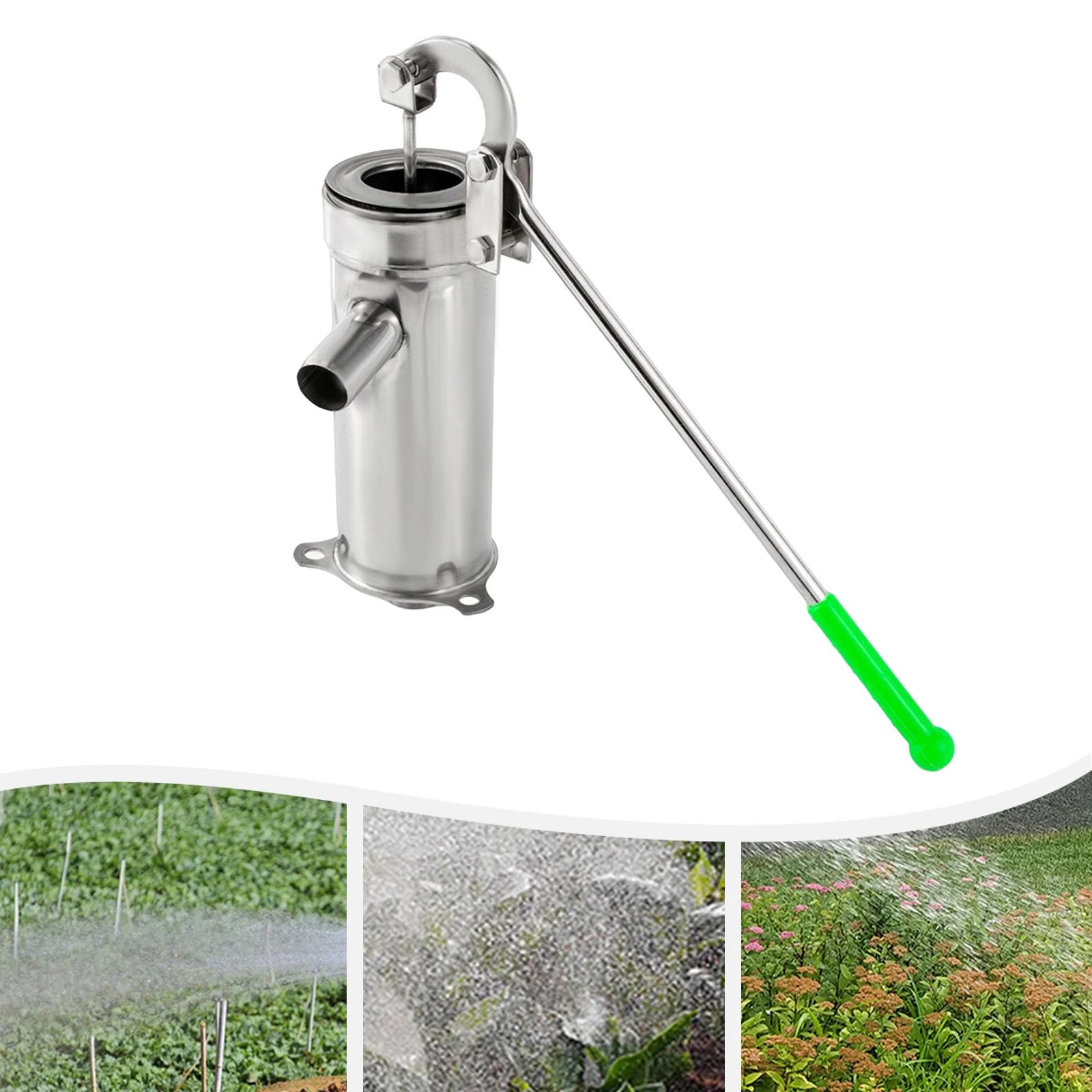 Suction Pump Stainless Steel Manual Water Jet Pump Hand Shake Groundwater Domestic Well Suction Pump for Home Garden Yard