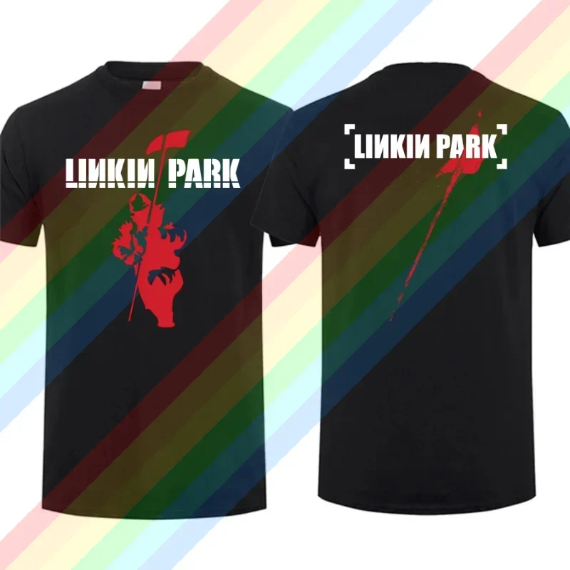 

2024 Men T shirt Linkin Meteora Park T Shirt Double-sided Casual Oversized T-shirt Graphic Youth Cloth Streetwear S-3XL Cool Tee