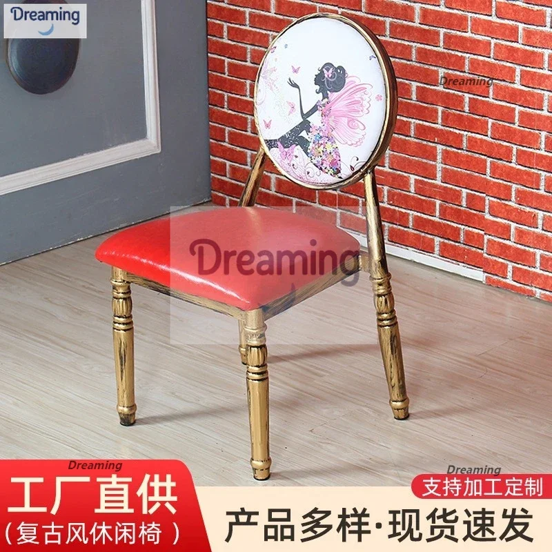 

Manufacturer supplies diningbackrest seat retro theme dining sun hot pot restaurant hotel chair wrought iron