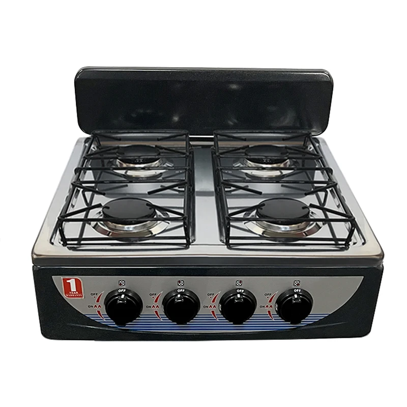 أسود أو أبيض بالجملة في الهواء الطلق أربعة شعلة طباخ الغاز Gazinire 4 Feux a Gaz
