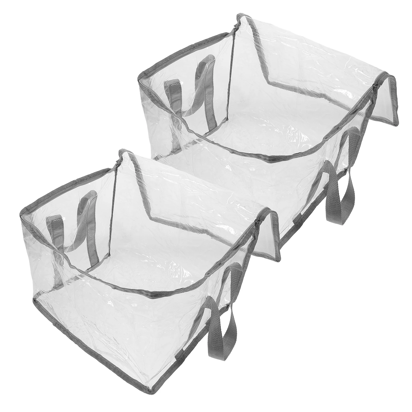 

2Pcs Transparent Book Organizer Bin Collapsible Storage Box for Classroom Dorm Portable Waterproof Container for Students Papers