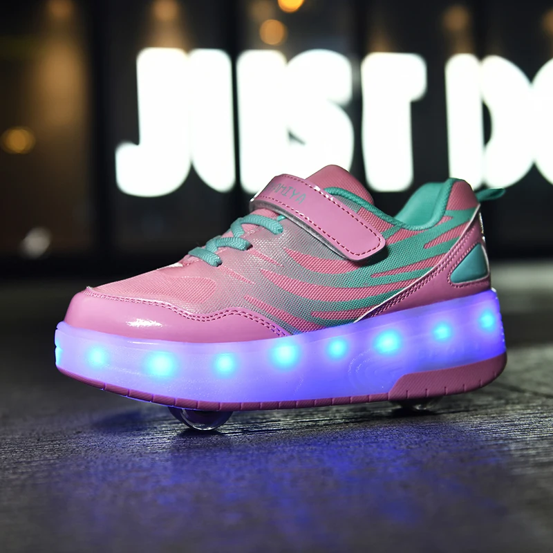 

Single/Double-Wheel Heelys for Kids & Teens: Invisible Detachable Rechargeable Flashing Roller Shoes