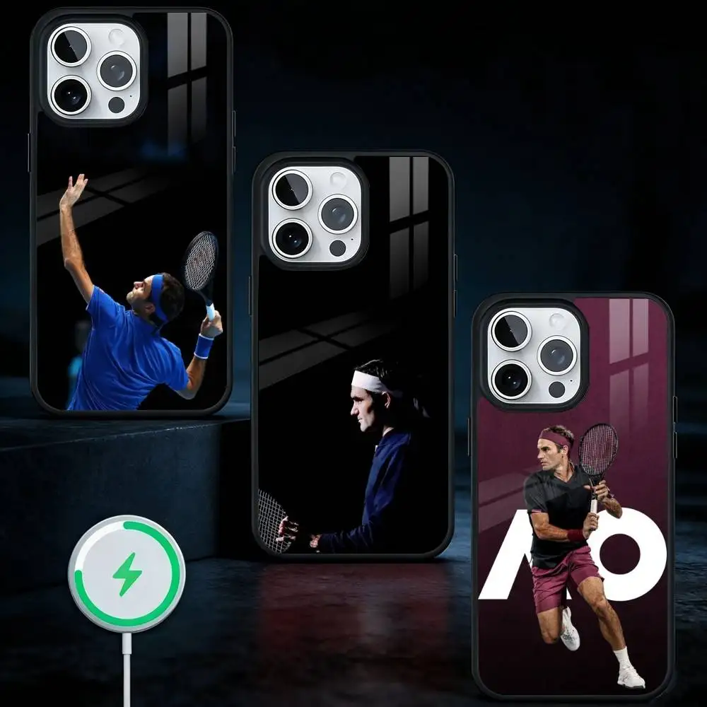 

R-Roger Federer The King of Tennis Phone Case For iPhone17,16,15,14,13 Plus,Pro Max Magnetic For Magsafe Wireless Charging