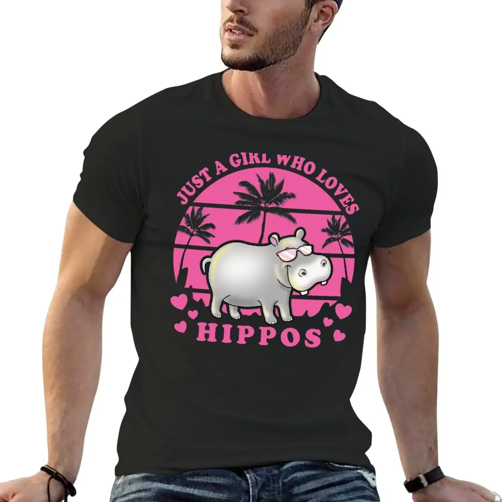 

Just a girl who loves Hippos T-Shirt funnys oversized vintage graphic tee basketball graphic tees graphic tshirt men