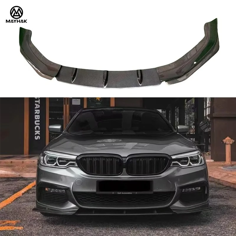 New Real Carbon Fiber FD Style Front Bumper Lip Splitter for  5 Series G30 Pre Lci M Sport Conversion Auto Front Lip Spoiler