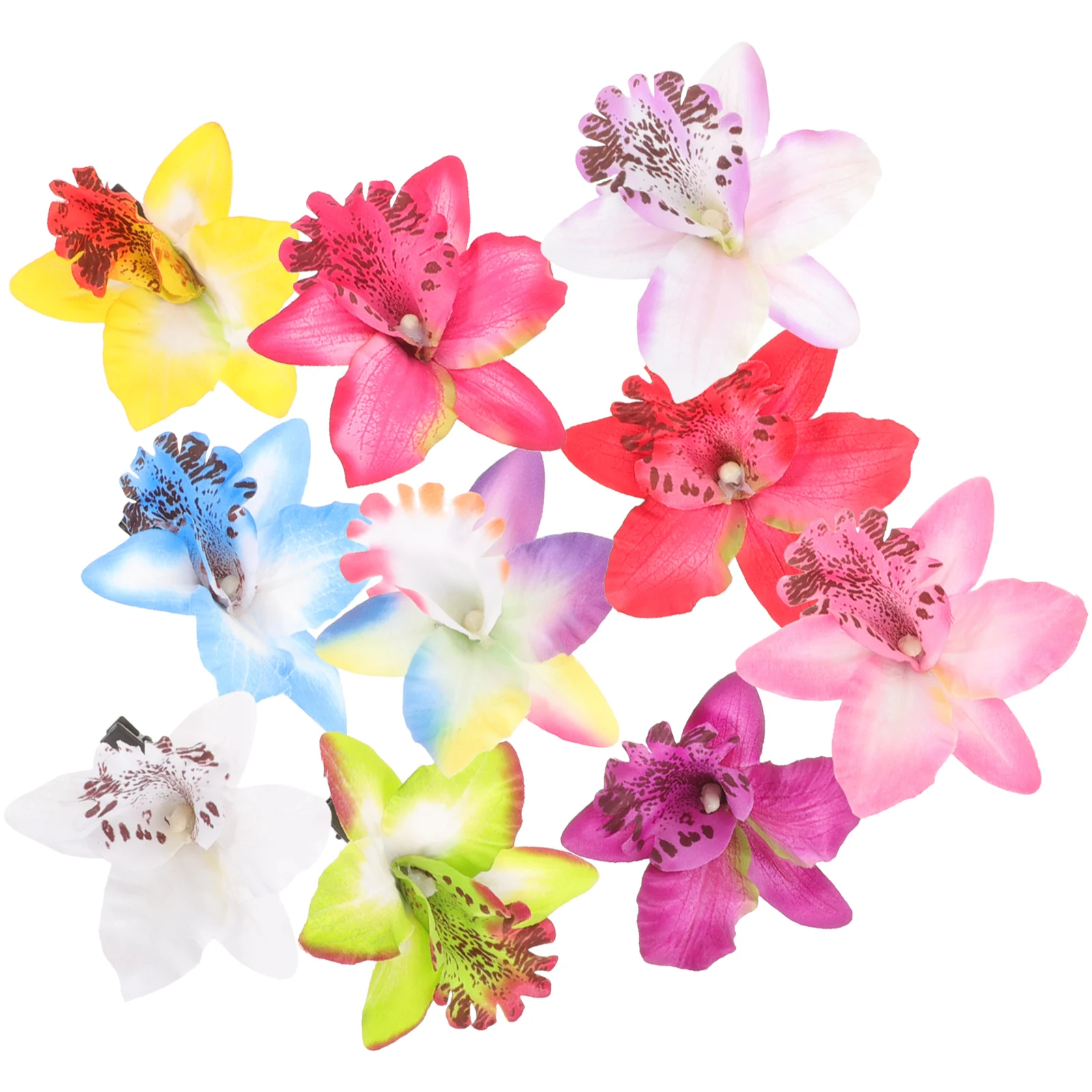 

10 pcs Orchid Flower Hair Clips Barrettes Small Hairclip Handmade Hairpin Wedding Photo Props Hair Flowers