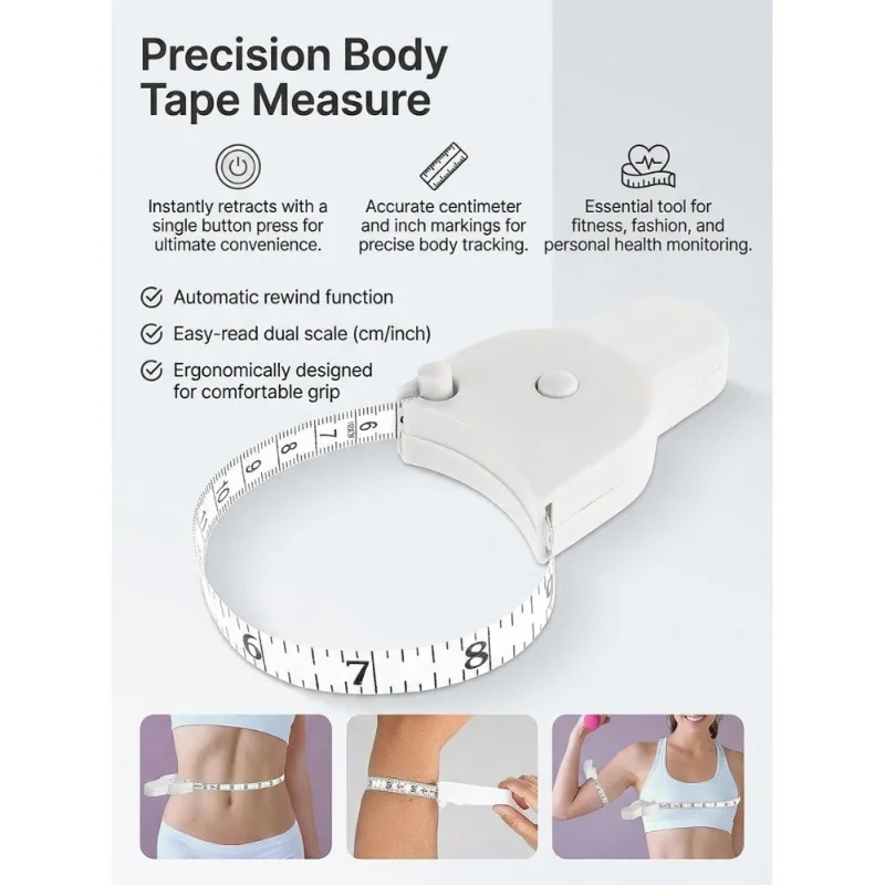 Automatic Telescopic Tape Measure Body Measuring Tape Sewing Ruler Tools Centimeter Tapes For Body Meter Measure White Tools